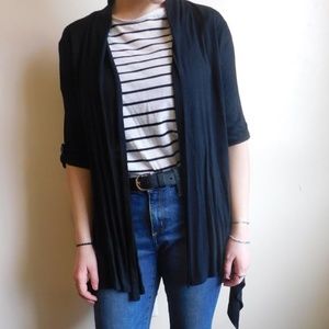 Black Cardigan with Side Buttons